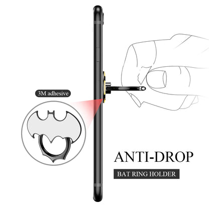 Oatsbasf Bat Finger Ring Phone Holder – 360° Rotating Metal Desktop Mobile Stand for iPhone, Xiaomi & All Smartphones Grip Mount Stand