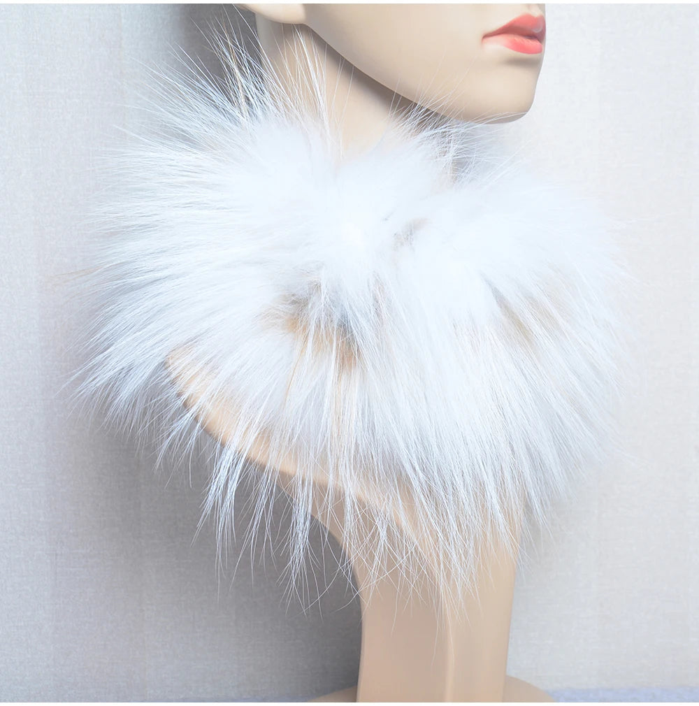 2025 Real Fox Fur Scarf and Headband – Luxury Winter Neck Warmer for Women, 100% Natural Fur, Elastic Ring Muffler