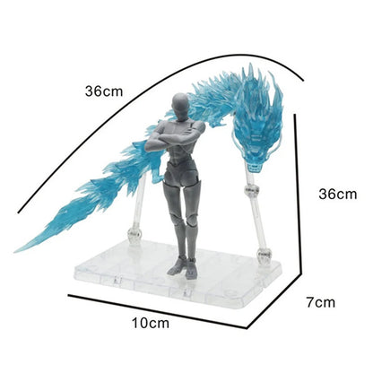 Ice & Whirlwind Flame Special Effects Scene — Luffy, Ace & Bakugou Action Figure Display Toys