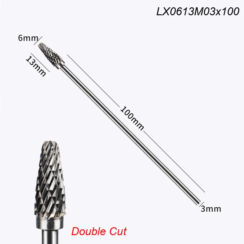 Extra Long 100mm Rotary Rasp File | Carbide Burr Alloy Bits for Metal & Wood Carving | Milling Cutter Drill Abrasive Tool