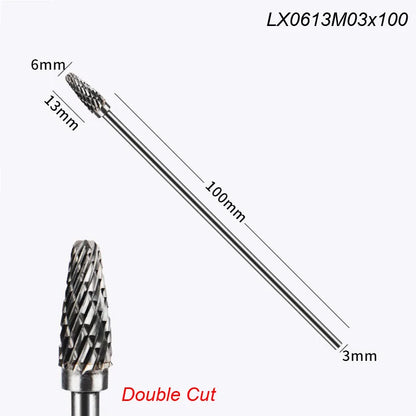 Extra Long 100mm Rotary Rasp File | Carbide Burr Alloy Bits for Metal & Wood Carving | Milling Cutter Drill Abrasive Tool