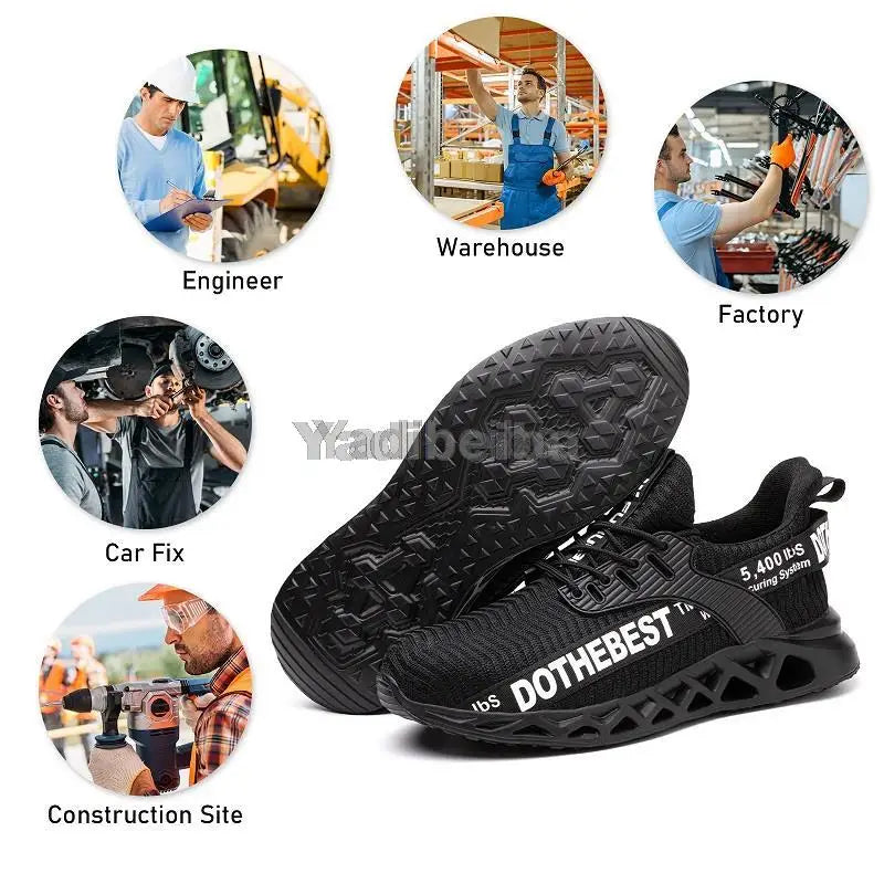 Steel Toe Safety Shoes for Men & Women – Lightweight Puncture-Proof Work Sneakers, Unisex Construction Boots