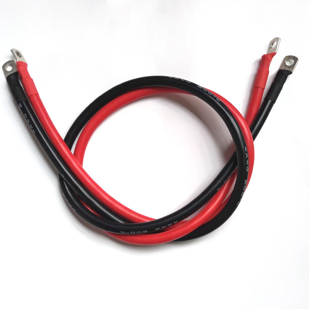 Super Soft Silicone Battery Cable - 10/8/6/4/2AWG Wire with SC Terminals M8 M10 M6 for Car Inverter, UPS & Power Connections
