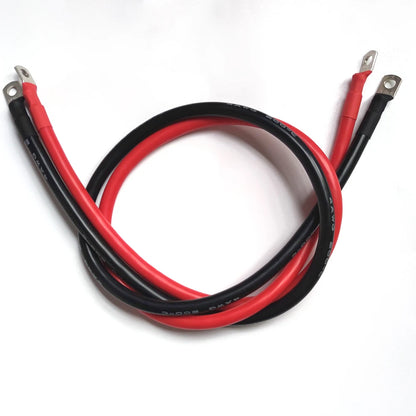 Super Soft Silicone Battery Cable - 10/8/6/4/2AWG Wire with SC Terminals M8 M10 M6 for Car Inverter, UPS & Power Connections