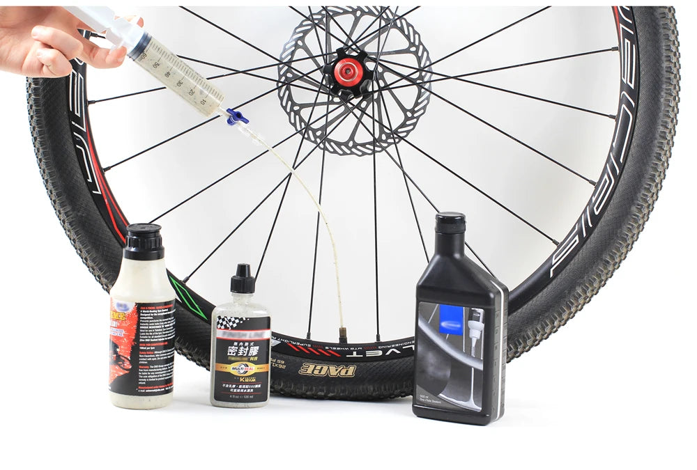 RISK RL225 Tubeless Tyre Sealant Injector — Bike Syringe with Schrader & Presta Valve Core Remover