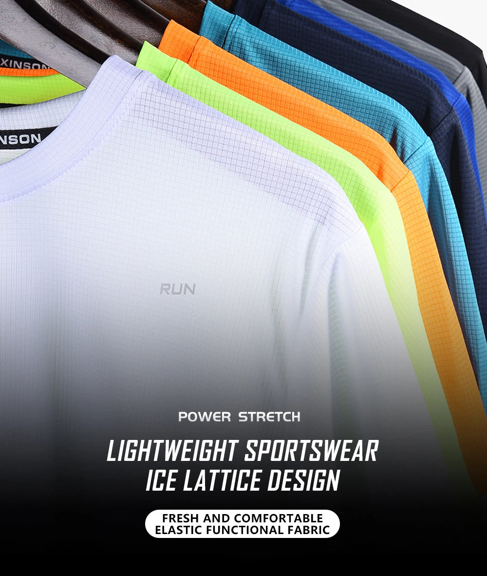Men's Summer Ice Silk Long Sleeve T-Shirt – Quick Dry, Breathable Sun Protection for Outdoor Running