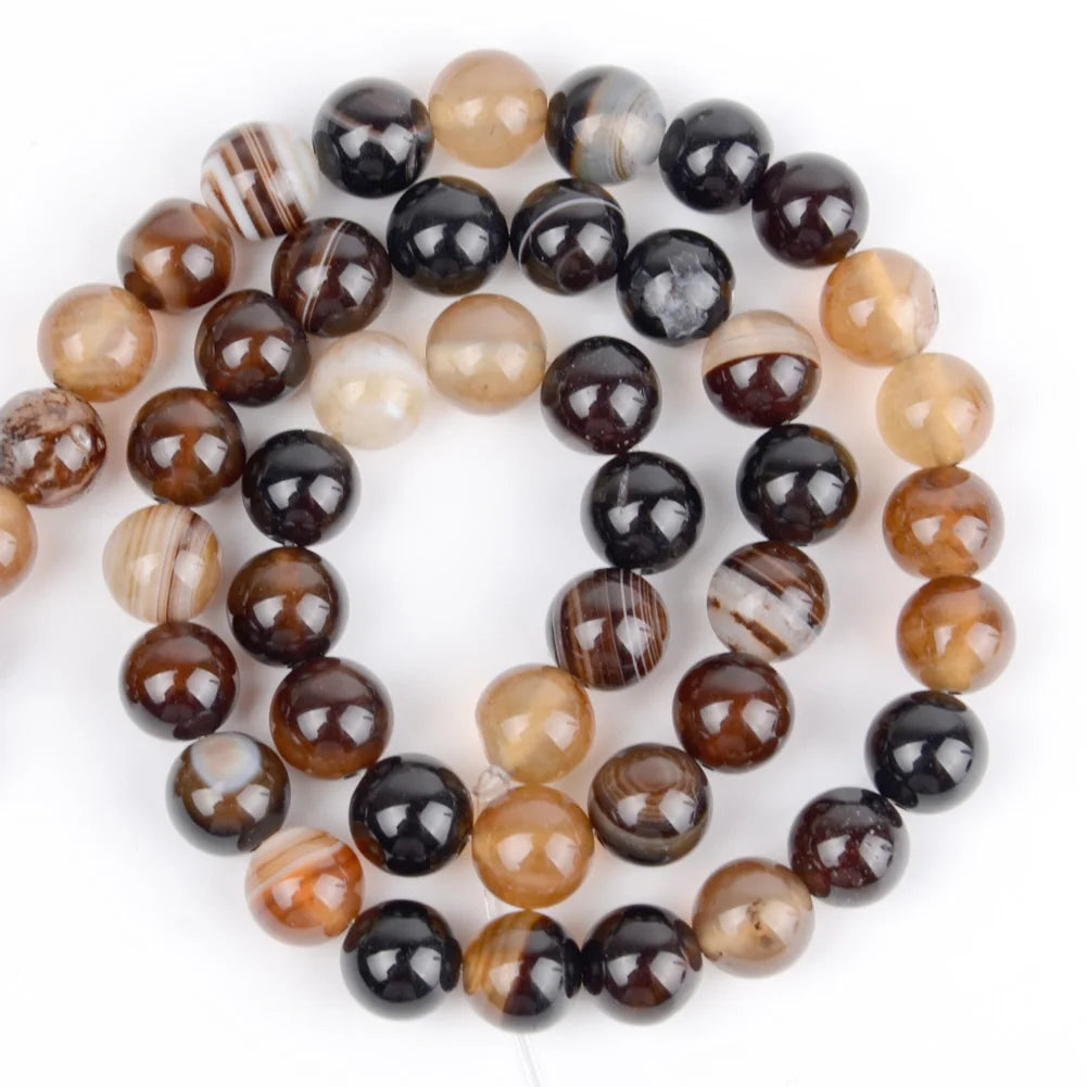 Natural Round Mixed Gemstone Beads — Tiger Eye, Amazonite, Lava, Turquoise, Agate, Jasper & Garnet Spacer Beads for DIY Bracelet