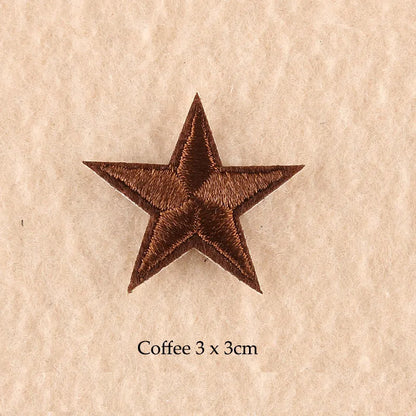 Stars Embroidered Iron-On Patches – Gold, Silver & Colorful Appliqué Stickers for Clothing, Jackets, Bags & DIY Craft Decoration