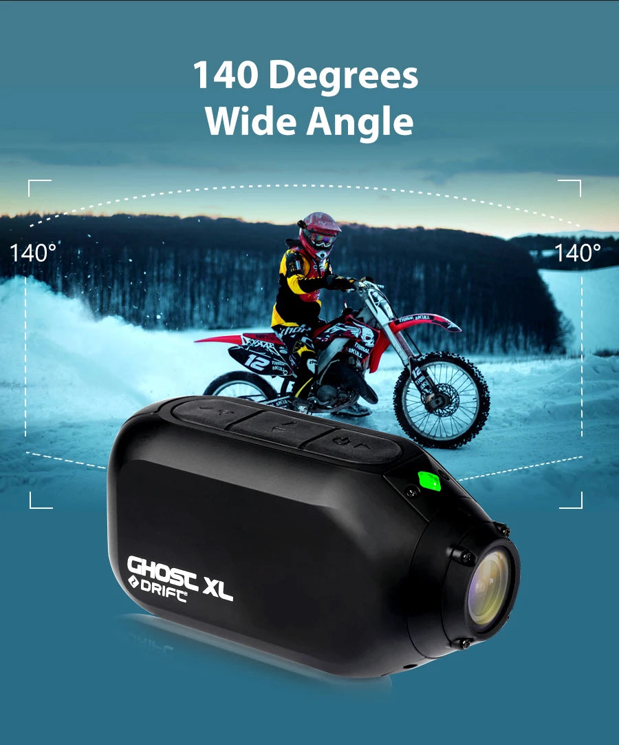 Drift Ghost XL Sport Action Camera - Waterproof 1080P Live Stream Vlog, Motorcycle, Bike & Helmet Cam with WiFi