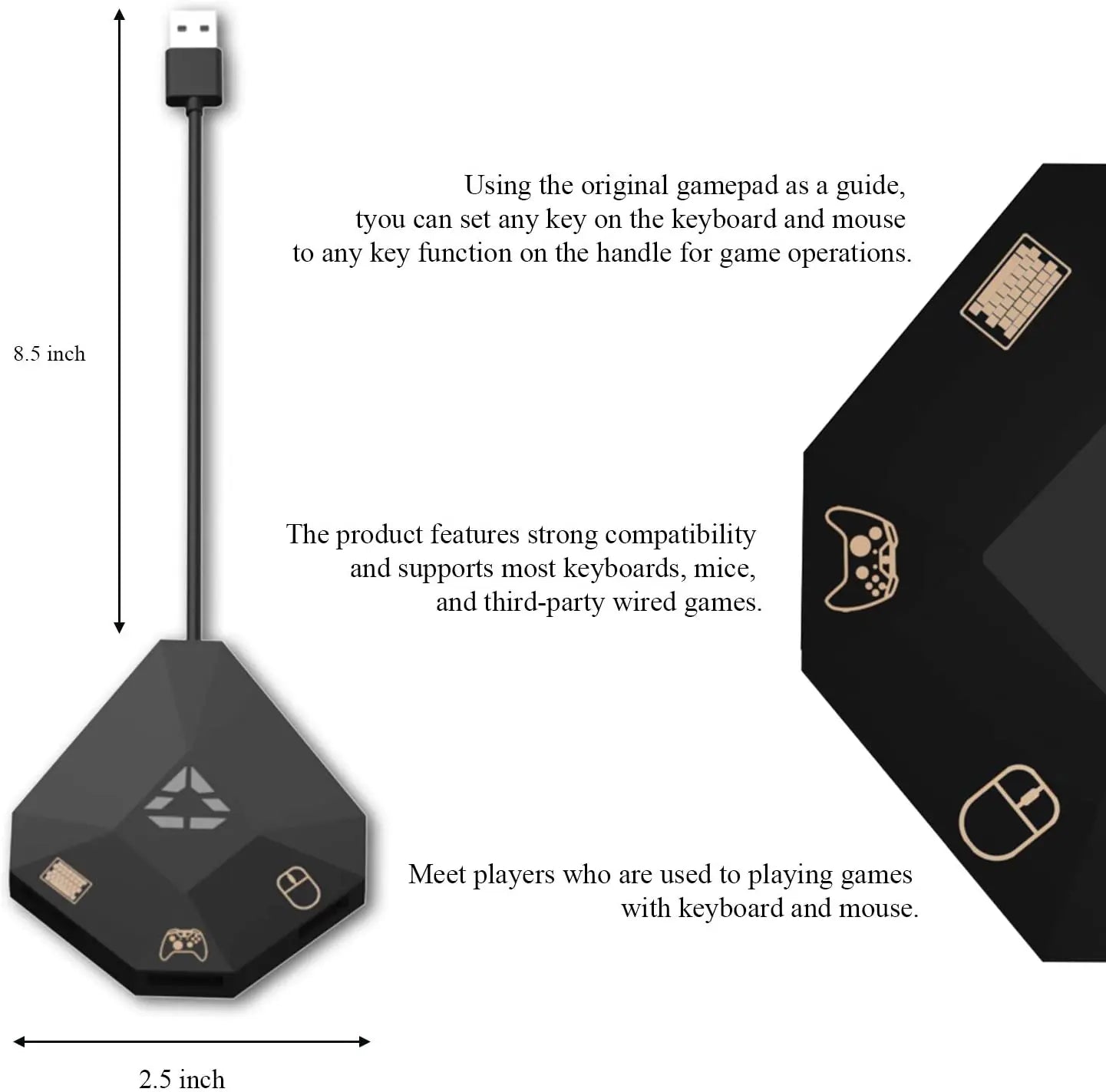 Keyboard & Mouse Adapter – Compatible with Nintendo Switch, PS4, PS3, Xbox One, Xbox 360