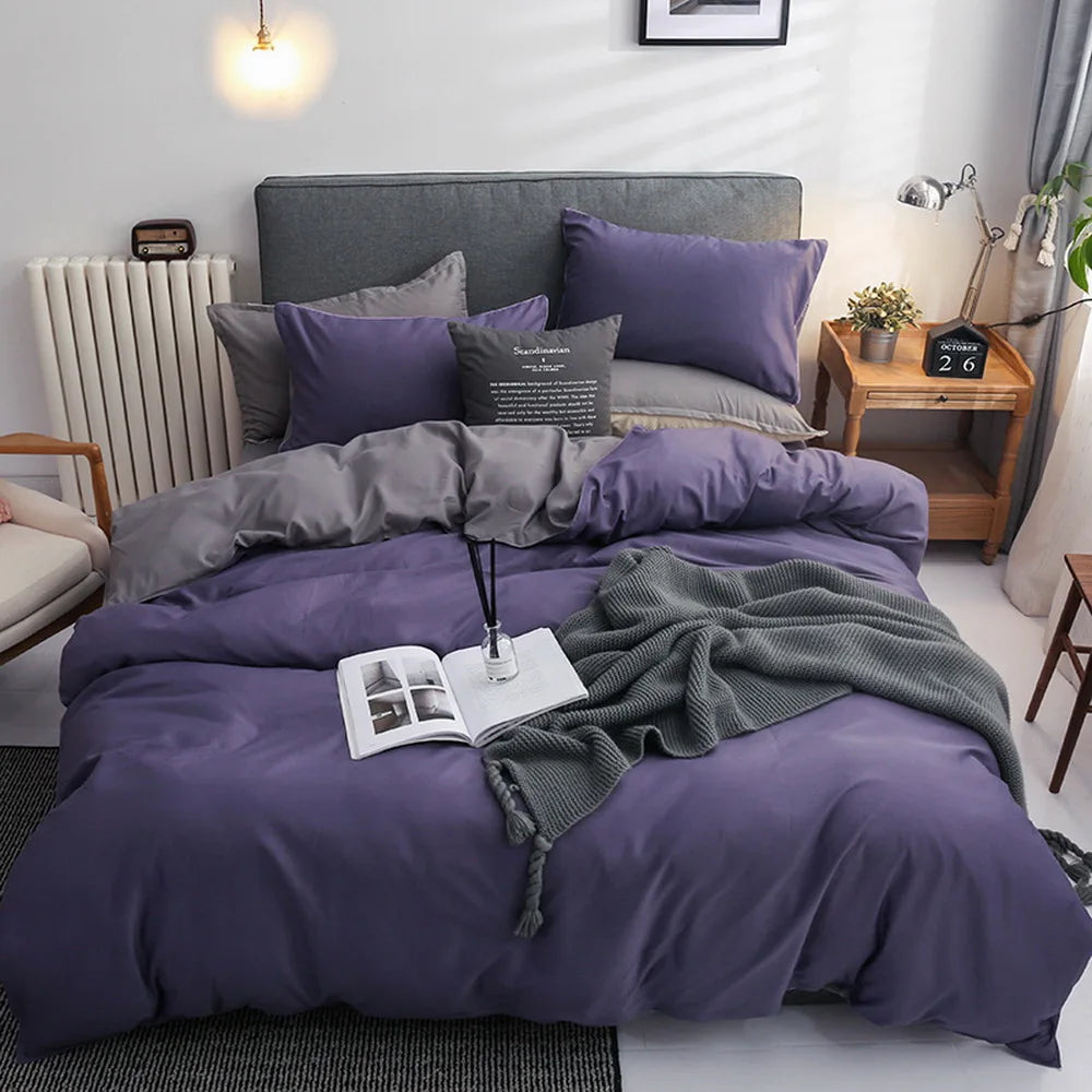 New Design Dark Green Bedding Set - Duvet Cover, Bed Sheet & Pillowcase, King/Queen/Full/Single Size (Excluding Filler), 3/4pcs