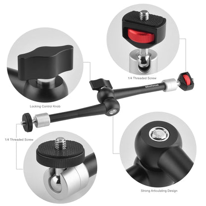 Upgraded 11" Adjustable Friction Articulating Magic Arm for DSLR, Monitor, Flash, LED Video Light, Vlog Cage, Tripod, Gimbal