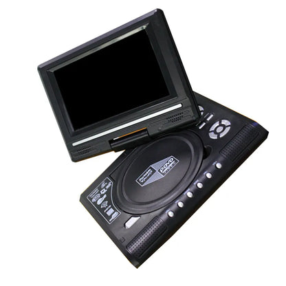7.8" Portable DVD Player with 270° Swivel Screen & Remote Control – CD Disc Compatible, Home Theater, Multi-Region Plug (US/EU/UK/AU)