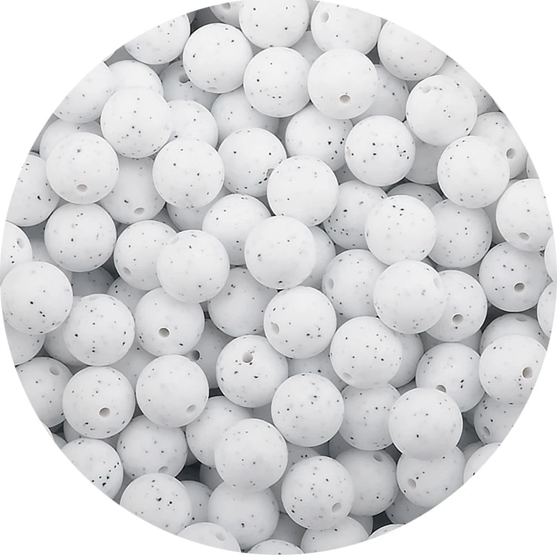 LOFCA Silicone Teething Beads - 20pcs 15mm Round Baby Chew Beads for DIY Teether Toys Infant Accessories
