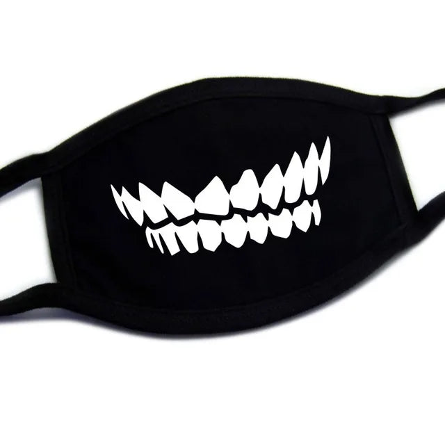 Kawaii Anime Expression Cotton Face Mask – Breathable Smile Mouth Muffle for Unisex Korean Style