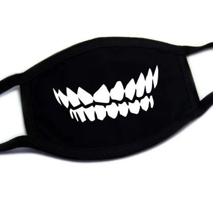 Kawaii Anime Expression Cotton Face Mask – Breathable Smile Mouth Muffle for Unisex Korean Style