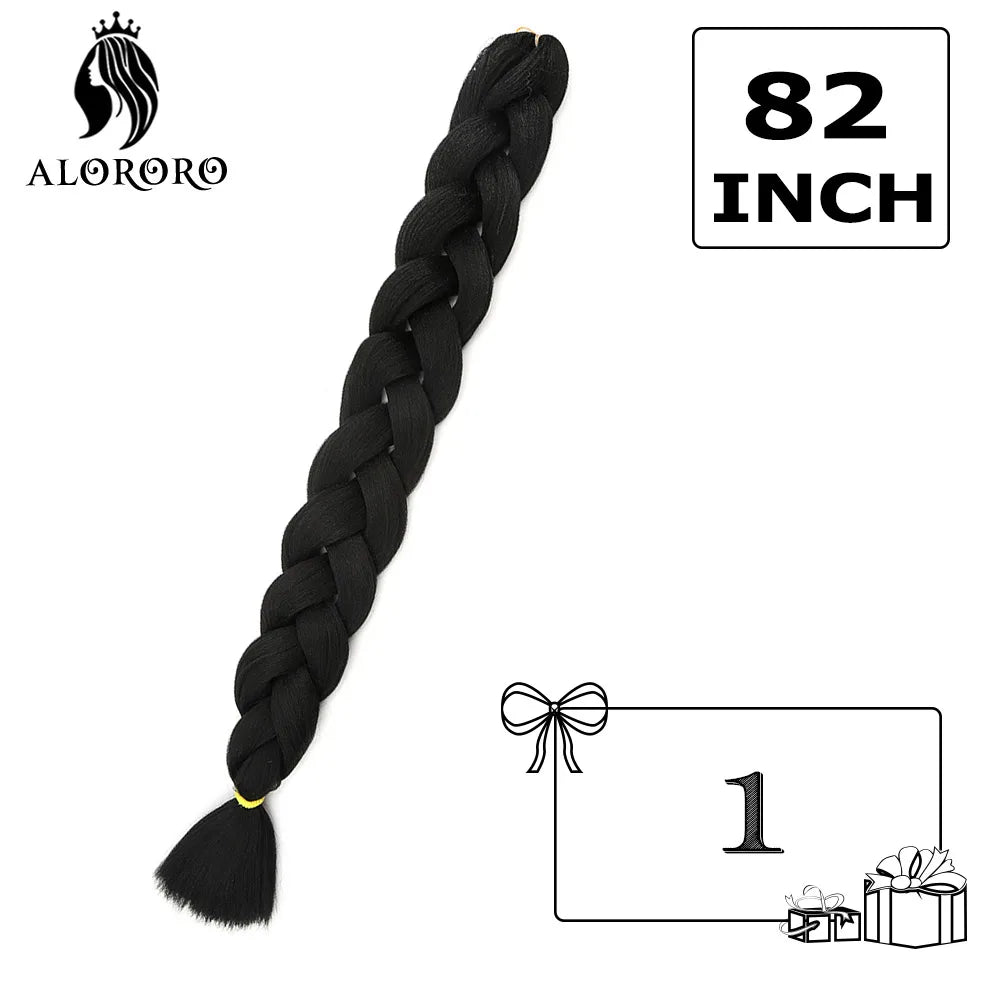 82-Inch Synthetic Braiding Hair Extensions – Jumbo Crochet Box Twist Braids in Green, Red, Pink & Yellow, Pure Color Wholesale
