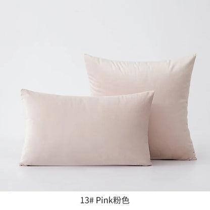 Inyahome Soft Velvet Cushion Cover - Pink Grey Beige Green Decorative Pillowcase For Bedroom Sofa 30x50cm 45x45cm