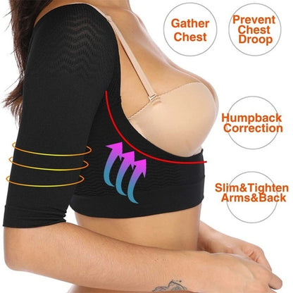 Upper Arm Shaper for Women – Shoulder Slimmer Compression Sleeves & Posture Corrector Body Shapewear Top