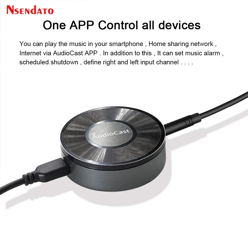 M5 AudioCast Airplay Wireless Music Receiver – 2.4G WIFI HiFi Speaker Adapter for DLNA, Spotify & Audio Streaming