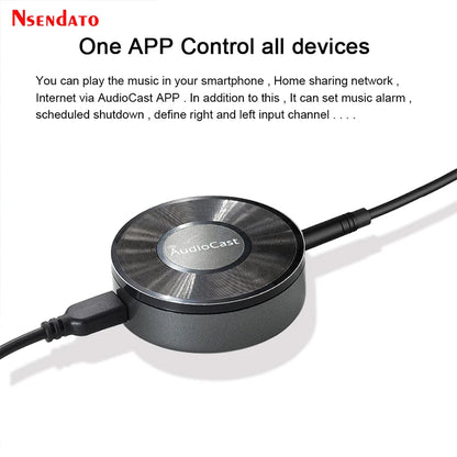 M5 AudioCast Airplay Wireless Music Receiver – 2.4G WIFI HiFi Speaker Adapter for DLNA, Spotify & Audio Streaming