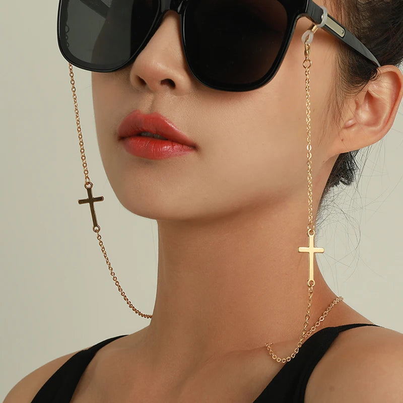 New Fashion Pendant Glasses Chain, Cross Eyeglasses & Sunglasses Metal Holder Lanyard Necklace