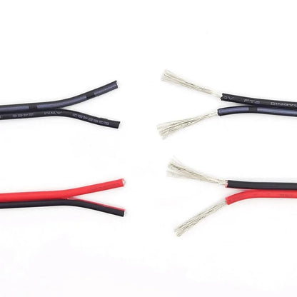 UL2468 2-Pin Copper Cable – PVC LED Strip Extension Wire (16–28 AWG, White/Black/Red)