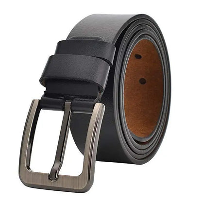 CEXIKA 2024 Men’s Genuine Leather Belt – Luxury Designer Waist Belt (140-170cm, High Quality Split Leather)
