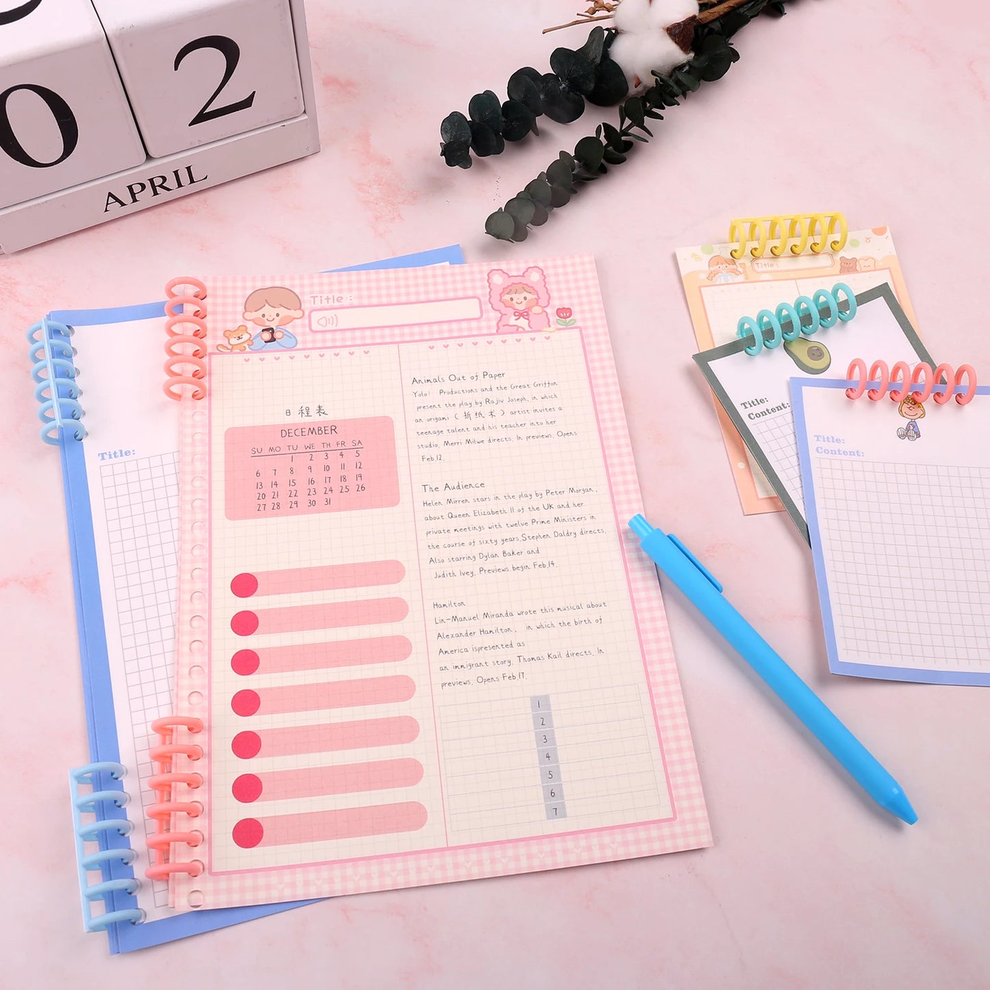 KW-trio 10pcs Plastic 30-Hole Loose Leaf Binders - Ring Binding Spines Combs, 85 Sheets Capacity for DIY Paper Notebook Album