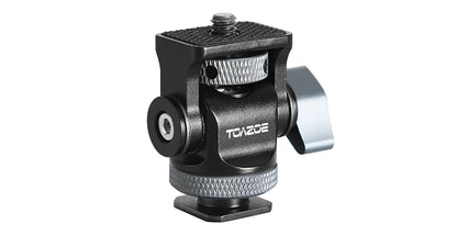 TOAZOE DSLR Camera Monitor Mount – Adjustable Swivel & Tilt Clamp with Cold Shoe Base for Flash & DIY Accessories
