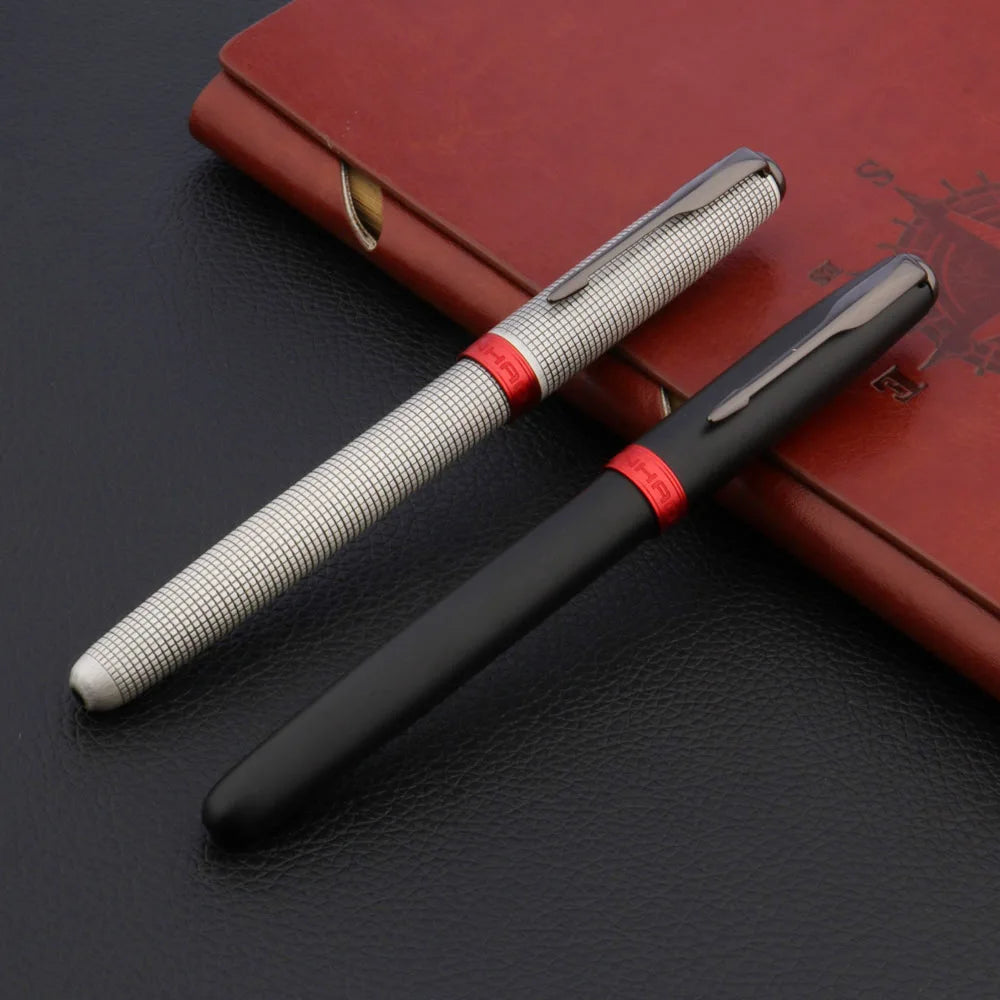Luxury JINHAO 75 Fountain Pen – Checkered Design with Ash Feather Arrow, Tungsten Steel Black Nib for Office & School