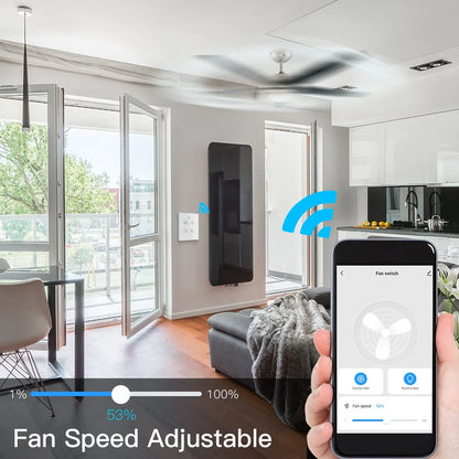 WiFi RF Smart Ceiling Fan Light – 2/3 Way Control, Speed Control, Smart Life/Tuya App, Alexa & Google Home Compatible