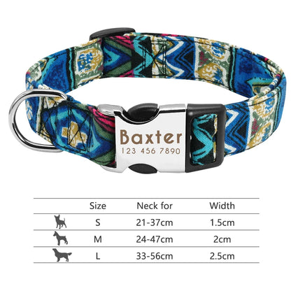 Adjustable Nylon Dog & Cat Collar – Personalized ID Collar with Engraved Name Buckle, Anti-Lost for Small, Medium & Large Pets