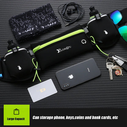 Marathon Trail Running Waist Pack – Dual Pocket Fanny Belt for Phone, Water Bottle & Fitness for Men & Women