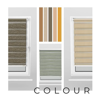 Decopedia Custom Made Zebra Blinds – Motorized Roller Blackout Day & Night Window Blinds for Sliding Doors