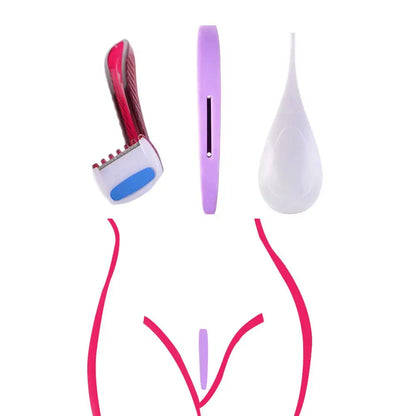 Bikini Shaving Stencil Set for Women — Intimate Pubic Hair Razor & Shaping Tool