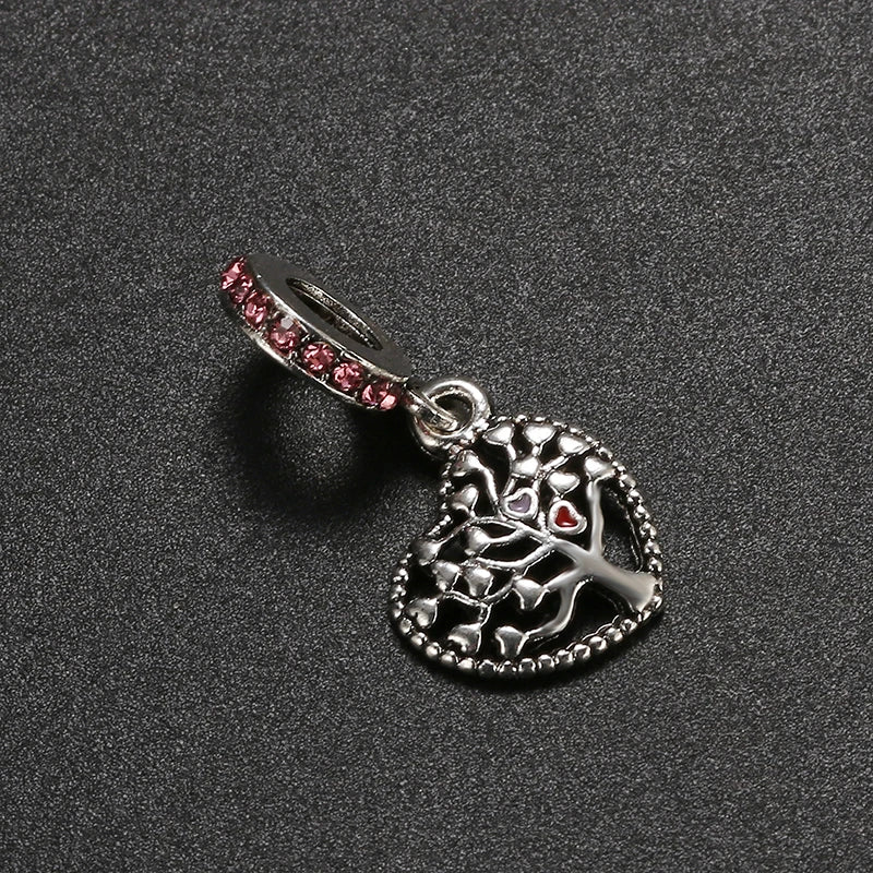 Original Alloy Bead Family Love Heart Pendant Charm - Mom & Dad DIY Jewelry for Pan Bracelets & Necklaces