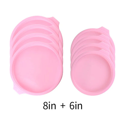 FAIS DU Silicone Cake Pan Set – 2-8pcs 4/6/8inch Round Molds for Rainbow Cake & Mousse Baking