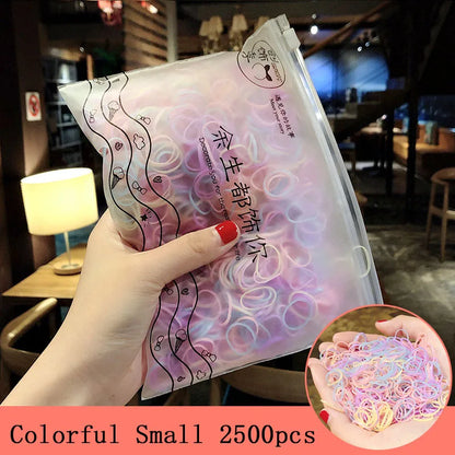 1000pcs Colorful Disposable Rubber Hair Bands for Girls – Small Ponytail Scrunchies, Fashion Hair Accessories Pack