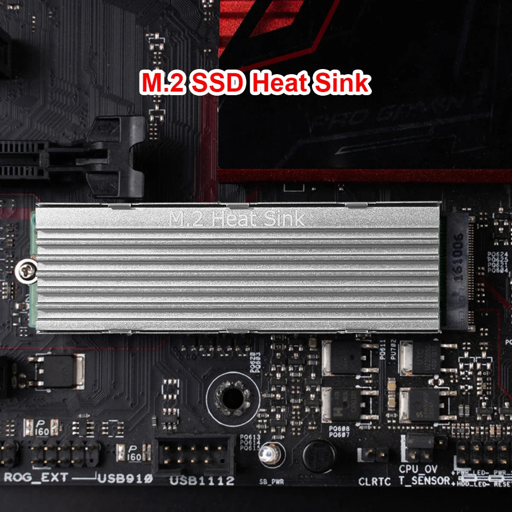 M.2 SSD HeatSink Aluminum Radiator - Thermal Cooling Pad for NVME NGFF M.2 2280 SSD, Desktop PC & PS5