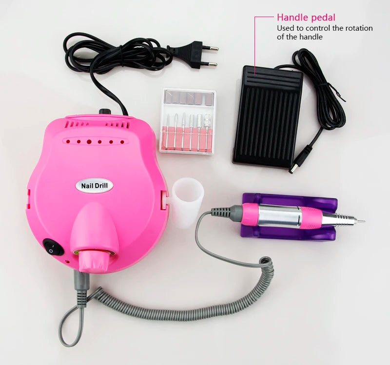 35,000/20,000 RPM Electric Nail Drill Machine – Professional Manicure & Pedicure File with Mill Cutter Sets for Nail Tips