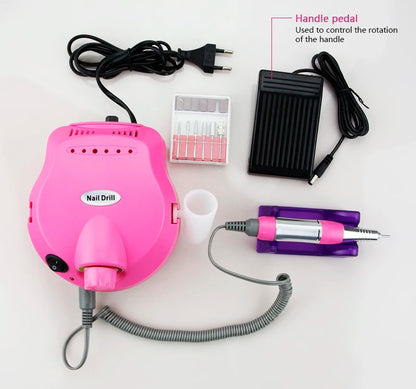 35,000/20,000 RPM Electric Nail Drill Machine – Professional Manicure & Pedicure File with Mill Cutter Sets for Nail Tips