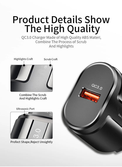 Quick Charge 3.0 USB Fast Charger 5V 3A – Universal QC 4.0 Adapter for iPhone, Samsung, Xiaomi & Tablets