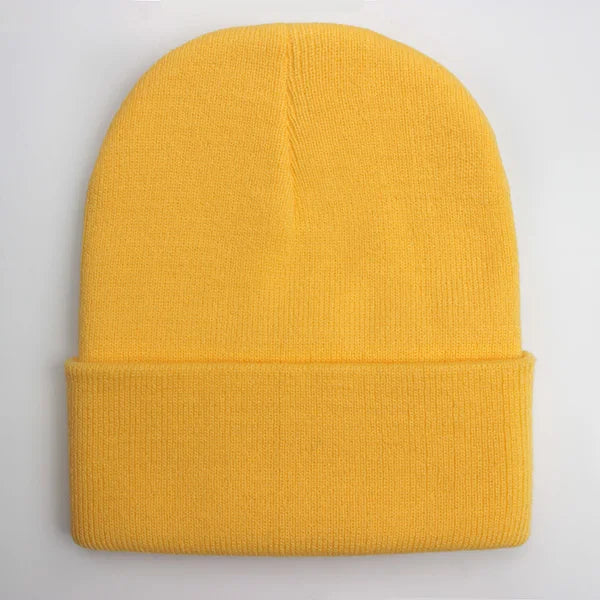 Solid Unisex Beanie – Soft Warm Wool Blend Knitted Cap for Men and Women, Autumn Winter Skullcap, Ski Hat, 24 Colors