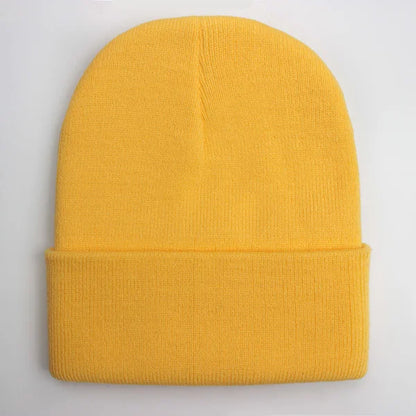 Solid Unisex Beanie – Soft Warm Wool Blend Knitted Cap for Men and Women, Autumn Winter Skullcap, Ski Hat, 24 Colors