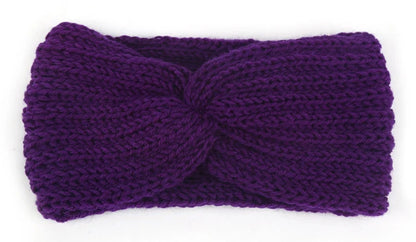 Women's Solid Color Knitted Headband – Elastic Twisted Turban Headwrap, Winter Hair Band for Girls, Fashion Hair Accessories