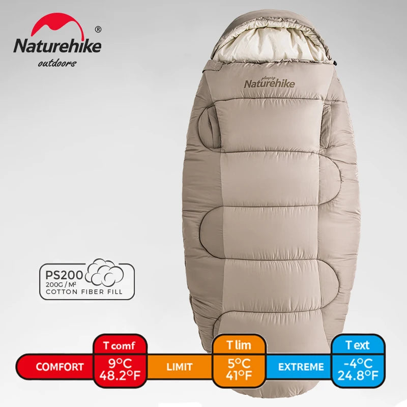 Naturehike PS300 Cotton Sleeping Bag – Wearable Winter Sleeping Bag for Hiking, Camping & Travel