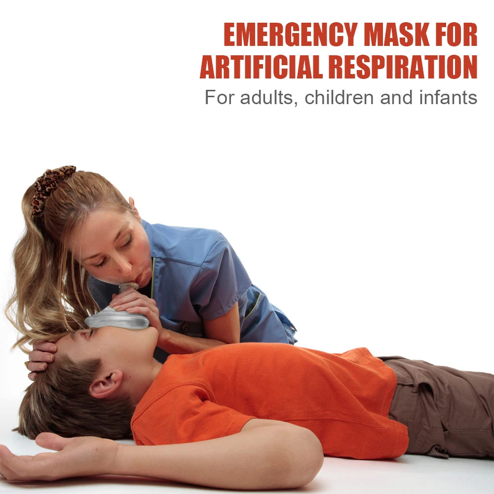 Professional CPR Breathing Mask with One-Way Valve — Reusable First Aid Rescue Tool