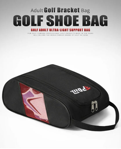 PGM Portable Mini Golf Shoe Bag – Lightweight Nylon Carrier & Golf Ball Holder Pouch with Tee Storage for Sports Accessories