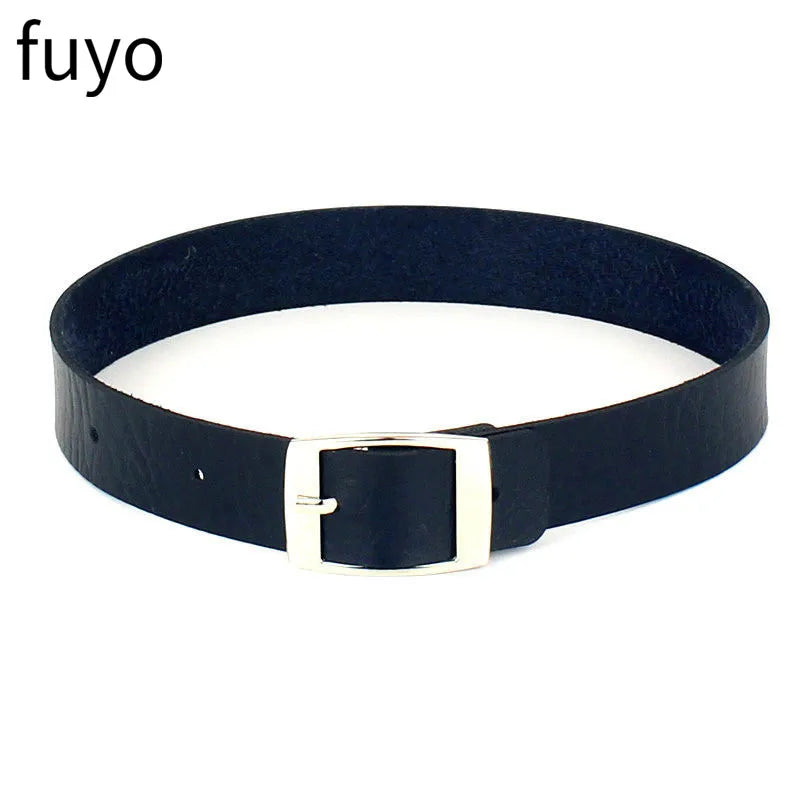 Black Cross Gothic Punk PU Leather Choker – Rock Necklace Jewelry for Women and Men